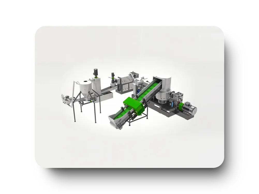 Industrial machine for plastic recycling process