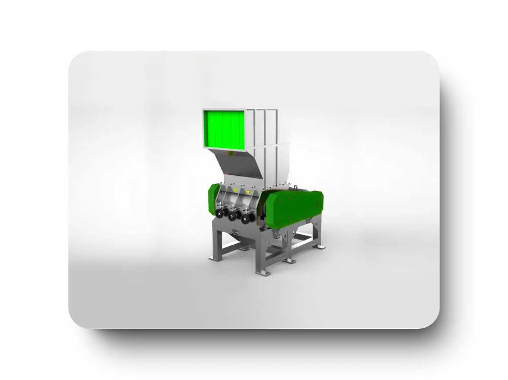 Industrial shredder machine with green guard