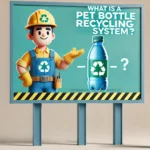 Plakatwerbung für das Recyclingsystem von PET-Flaschen.