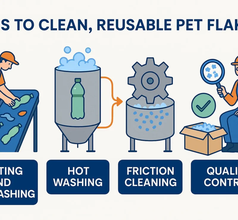 STEPS TO CLEAN, REUSABLE PET FLAKES