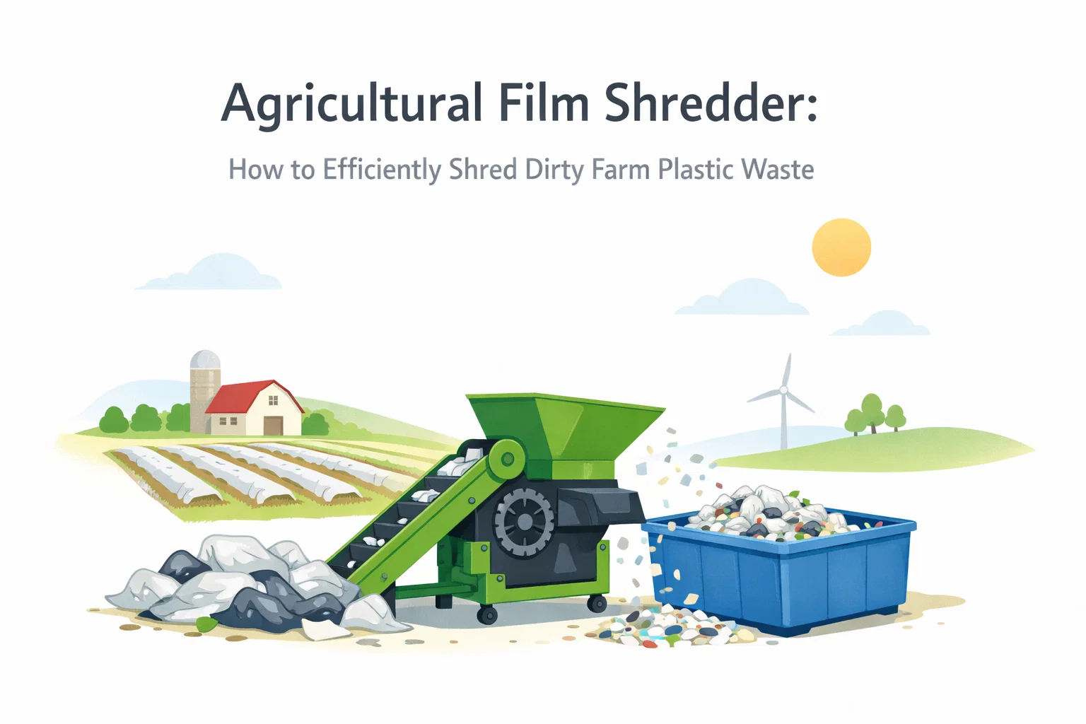 Déchiqueteuse de Film Agricole : Comment shredder efficacement les déchets plastiques agricoles sales